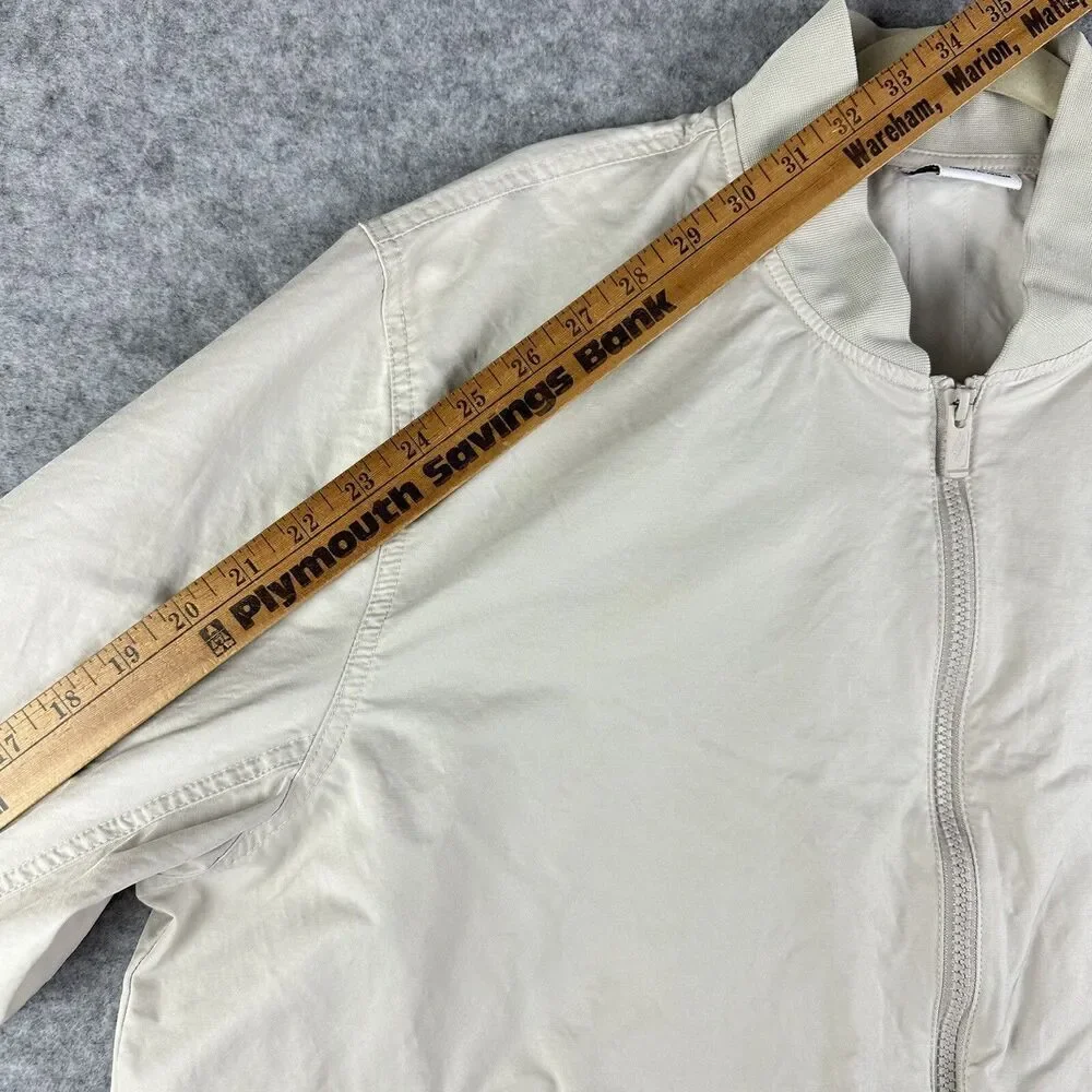 Nike Bomber Jacket Mens Large Cream Essentials Full Zip Lightweight Sportswear*